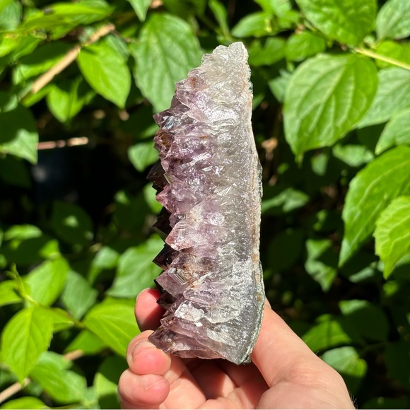 Stunning Deep Purple Amethyst Cluster with Cacoxenite and Hematite Inclusions - Picture 3 of 10